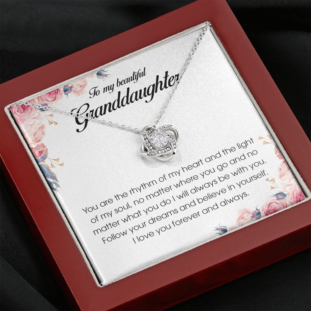To My Beautiful Granddaughter, Love Knot Necklace