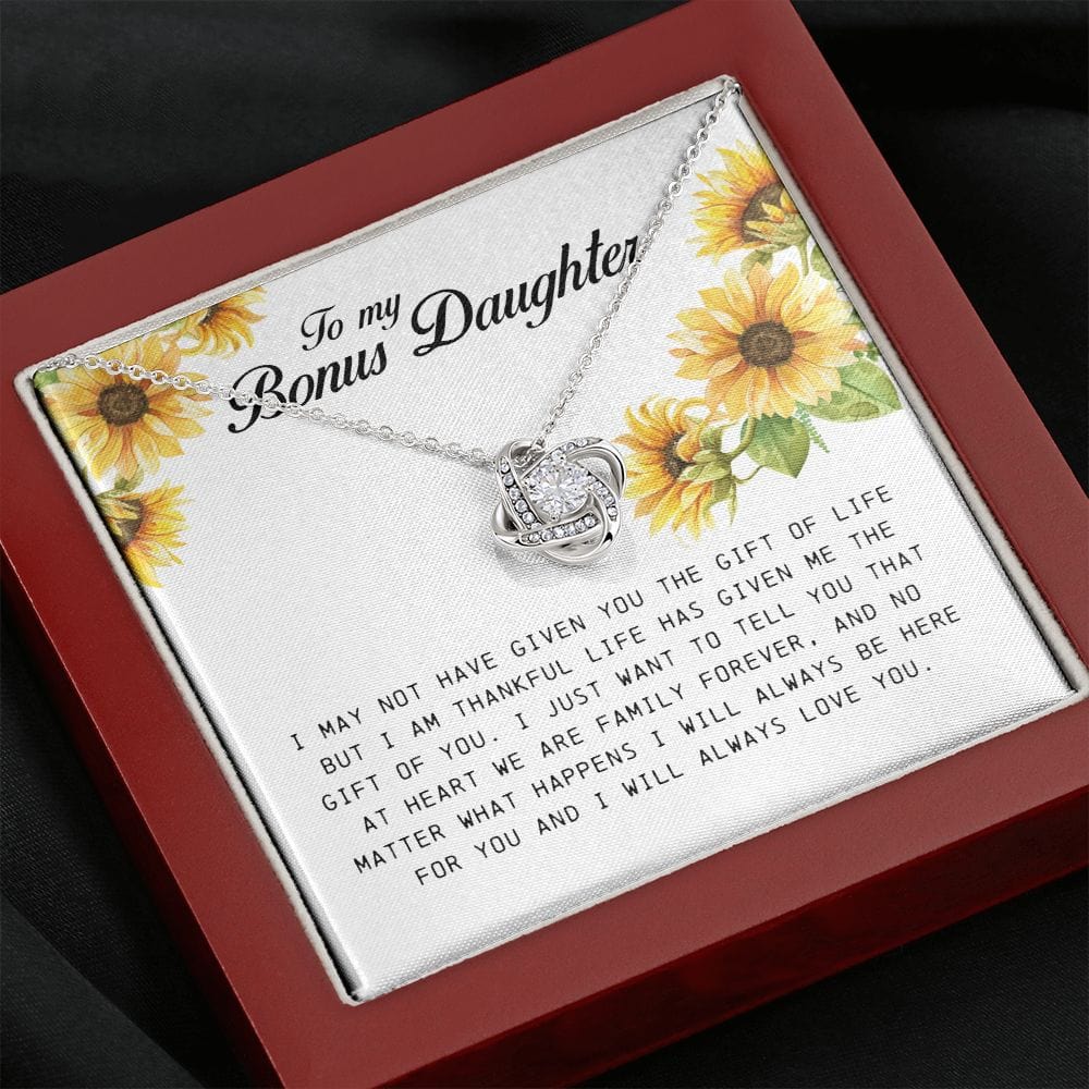 To My Bonus Daughter, Love Knot Necklace