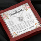 To My Beautiful Granddaughter "I Love You With All My Heart" Love Knot Necklace