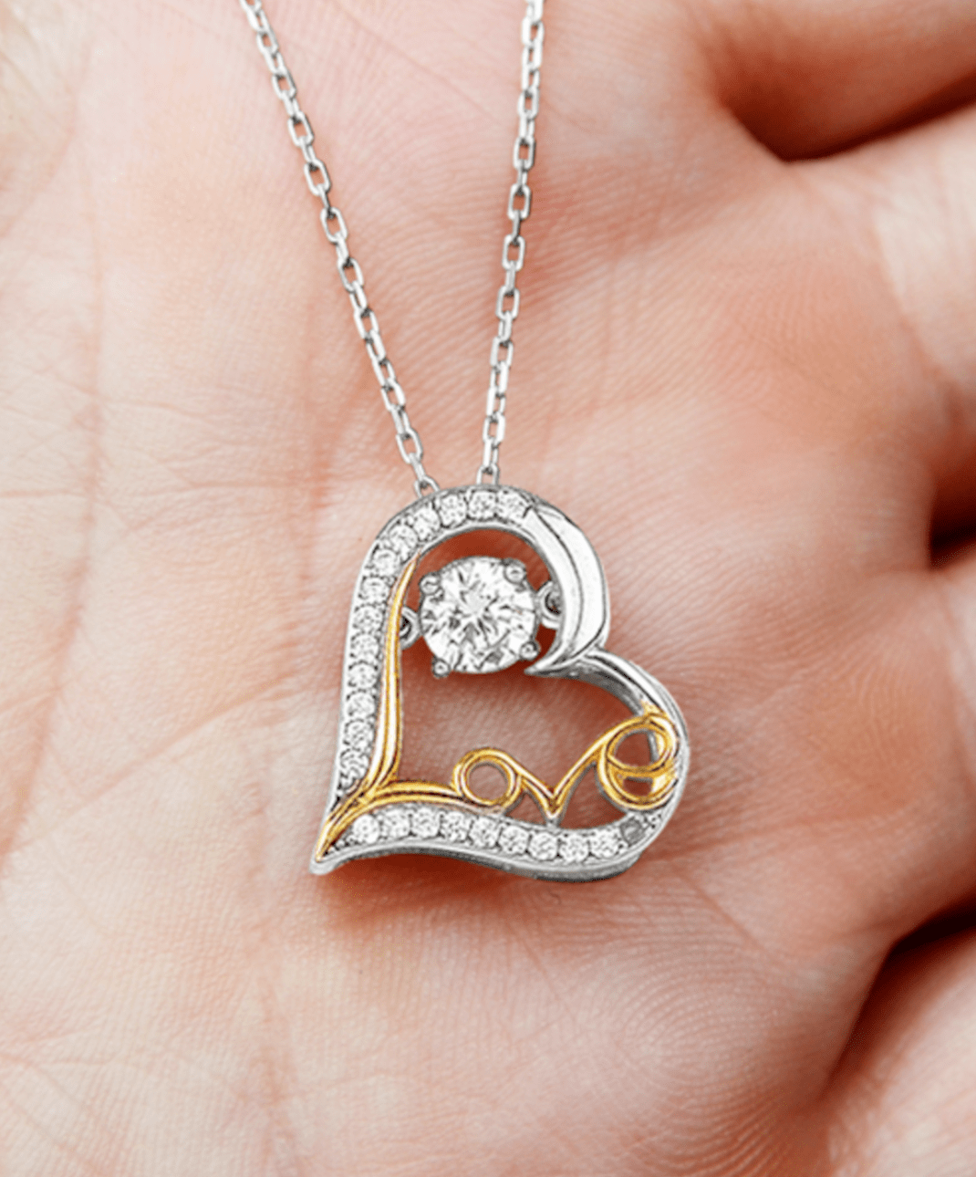 To My Wife "Forever In Love" Heart Necklace