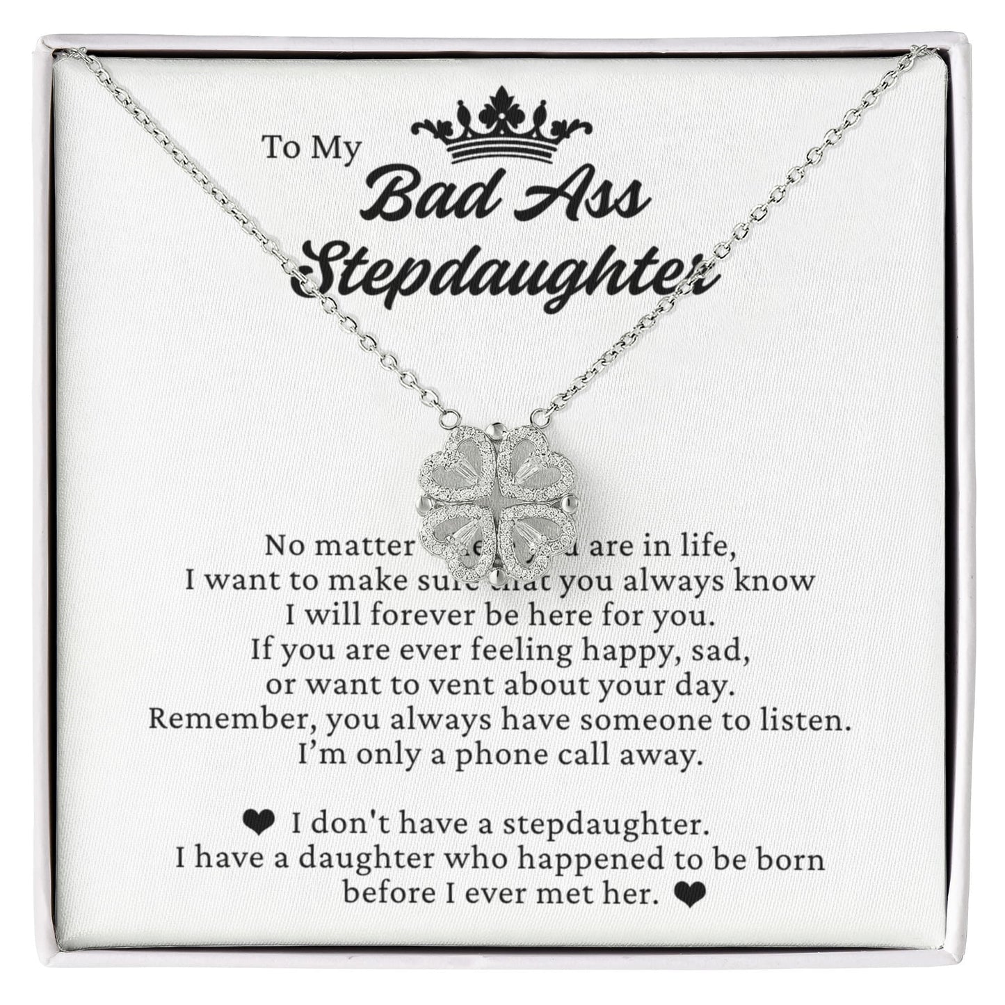 Four Heart Necklace - To My Badass Stepdaughter