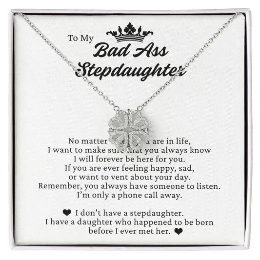 Four Heart Necklace - To My Badass Stepdaughter