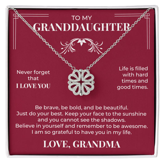 Four Heart Necklace - To My Granddaughter "Never Forget That I Love You"