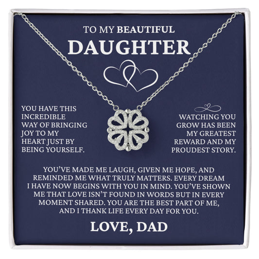 Four Heart Necklace - To My Beautiful Daughter "You Are The Best Part of Me"