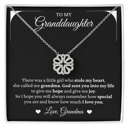 Four Heart Necklace - To My Granddaughter "God Sent You Into My Life"