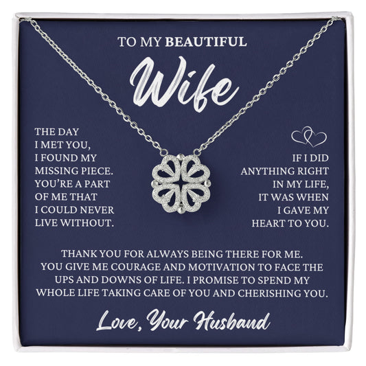Four Heart Necklace - To My Beautiful Wife "I Gave My Heart To You"
