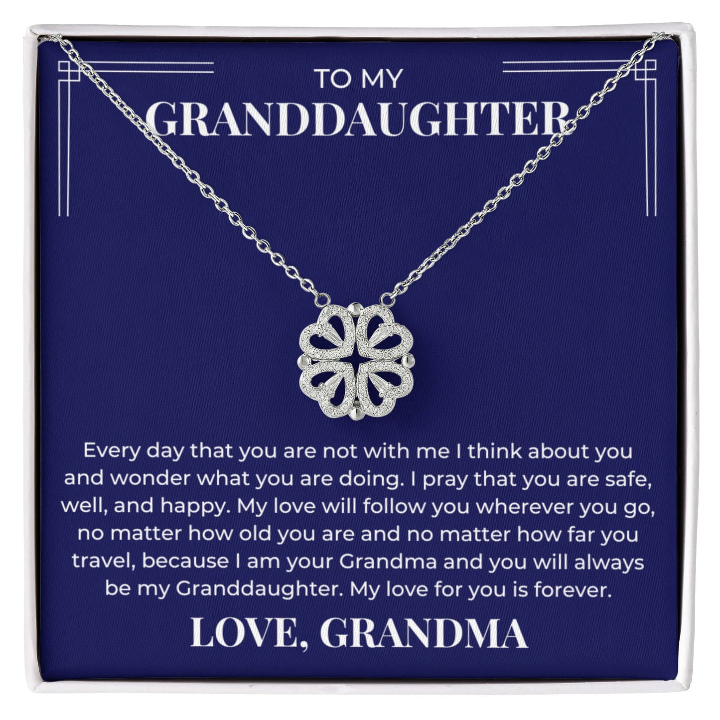 Four Heart Necklace - To My Granddaughter "My Love for you is Forever"