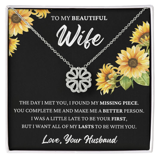Four Heart Necklace - To My Beautiful Wife "I Found My Missing Piece"
