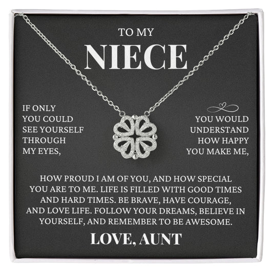 Four Heart Necklace - To My Niece "Follow Your Dreams"