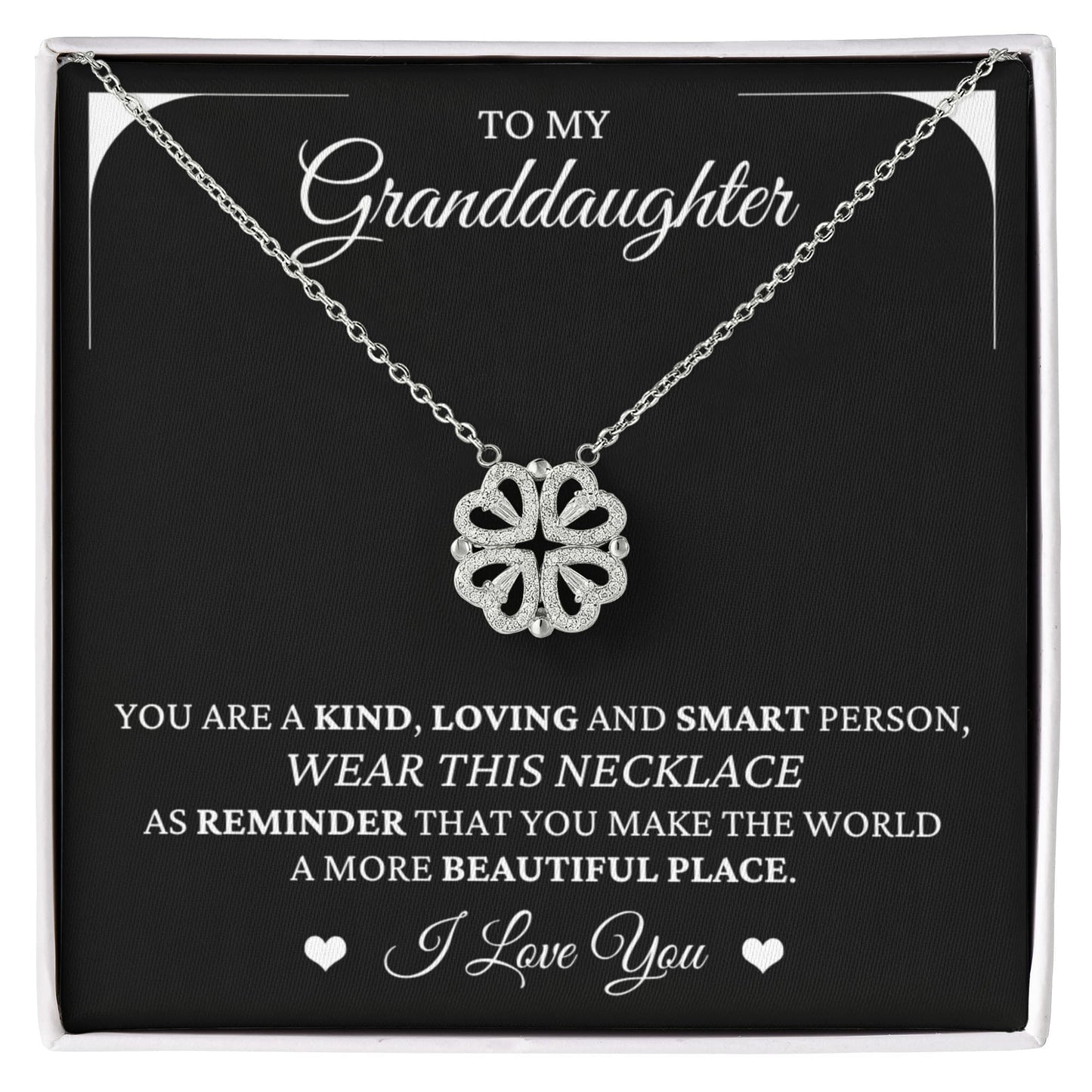 Four Heart Necklace - To My Granddaughter "I Love You"