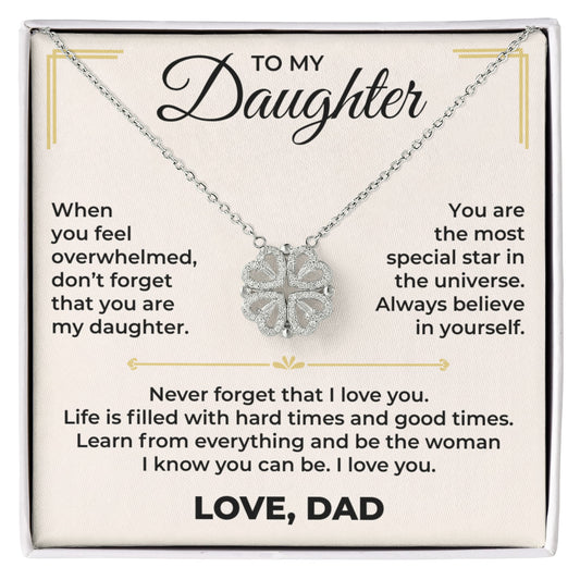 Magnetic Hearts Necklace - To My Daughter "Never Forget That I Love You"