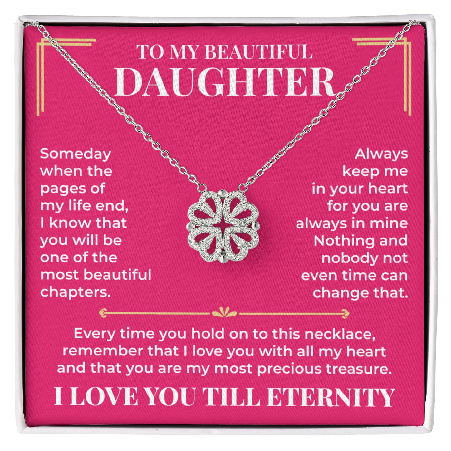 Magnetic Hearts Necklace - To My Beautiful Daughter "Always Keep Me In Your Heart"