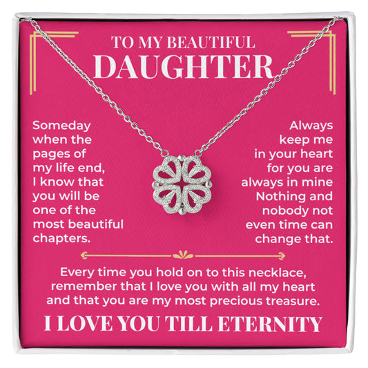 Magnetic Hearts Necklace - To My Beautiful Daughter "Always Keep Me In Your Heart"
