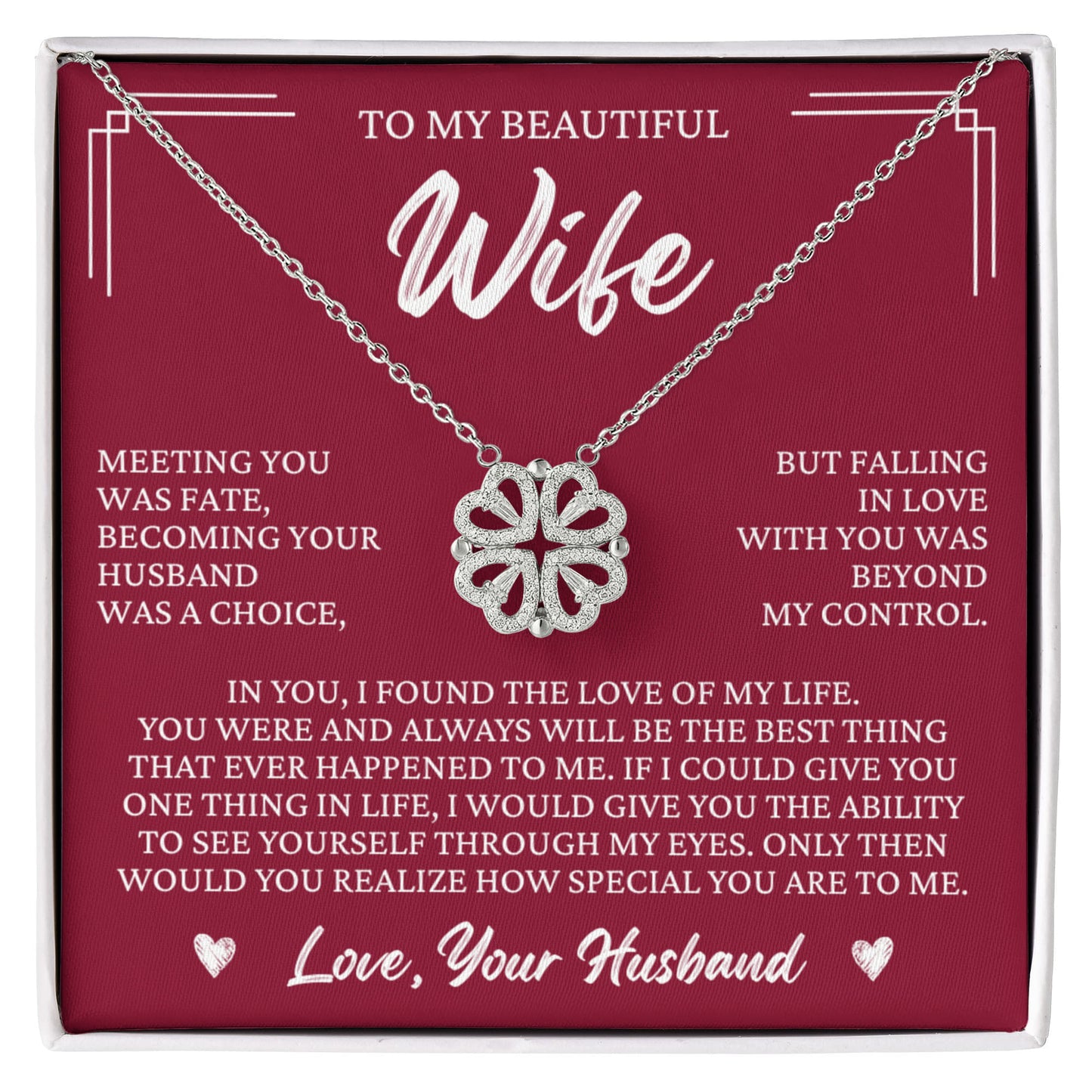 Four Heart Necklace - To My Beautiful Wife