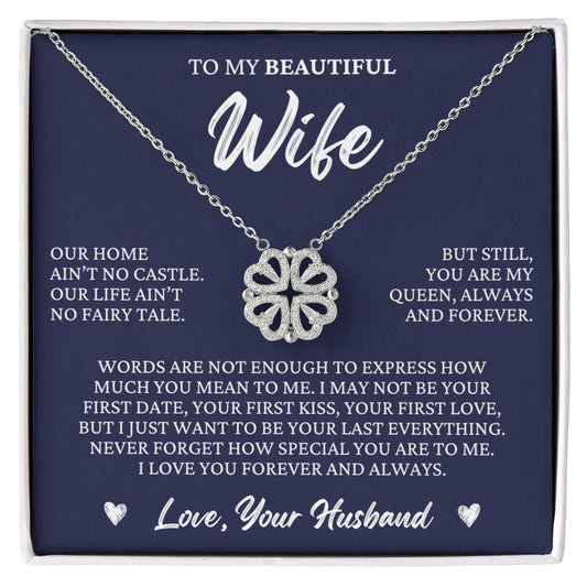 Four Heart Necklace - To My Beautiful Wife "I Love You Forever and Always"