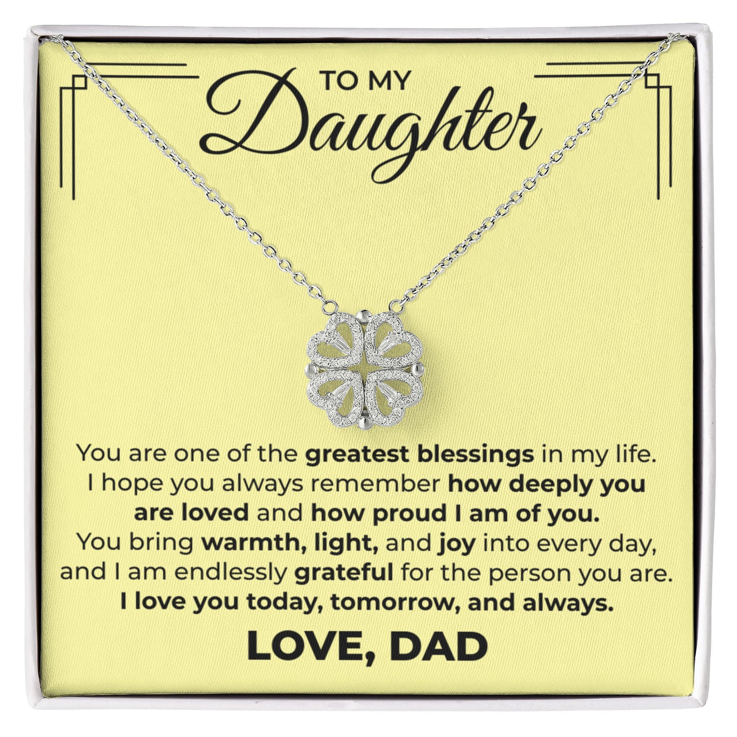 Magnetic Hearts Necklace - To My Daughter "I Love You Today, Tomorrow and Always"