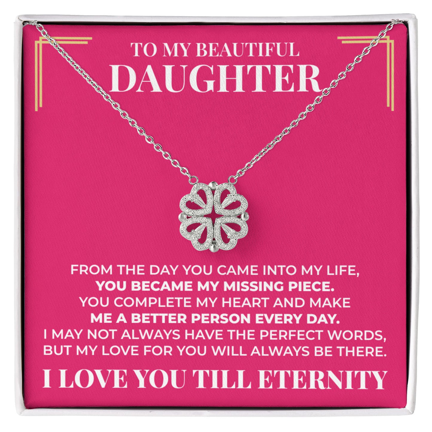 Magnetic Hearts Necklace - To My Beautiful Daughter "My Missing Piece"