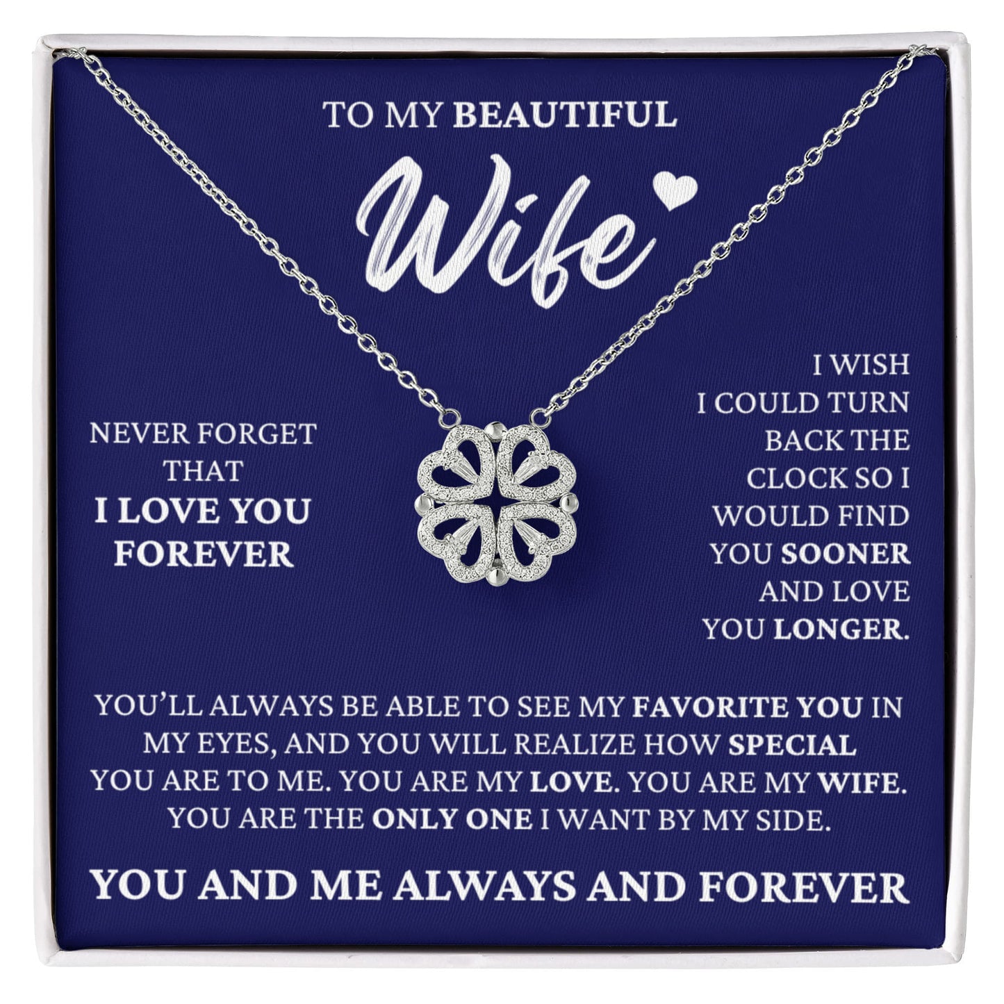Four Heart Necklace - To My Beautiful Wife