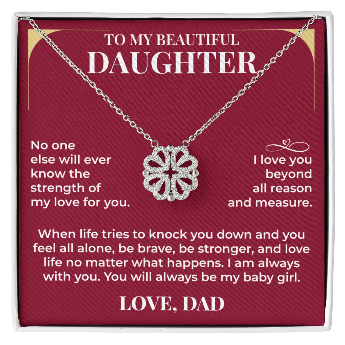 Magnetic Hearts Necklace - To My Beautiful Daughter "I Am Always With You"