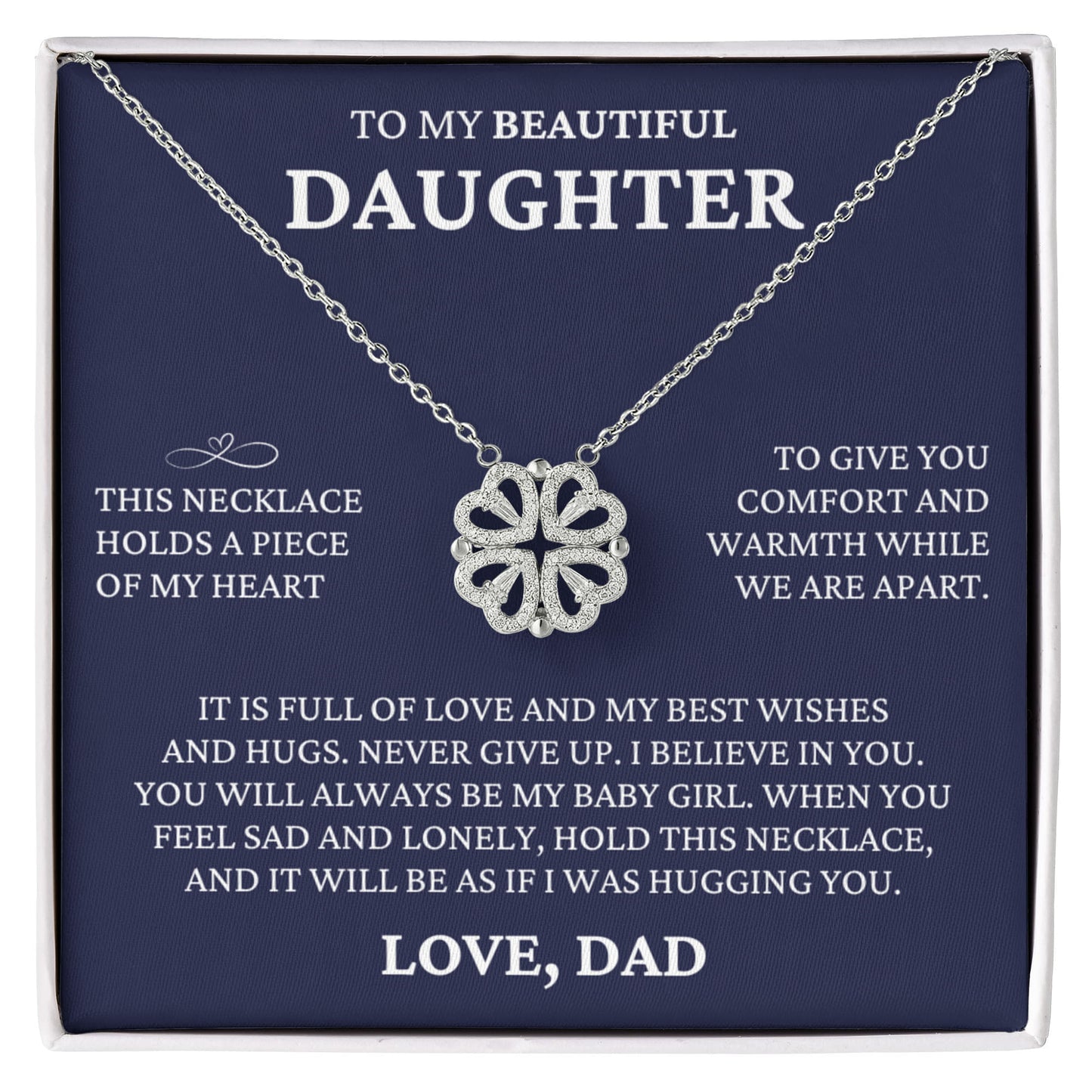 Four Heart Necklace - To My Beautiful Daughter "I Believe In You"