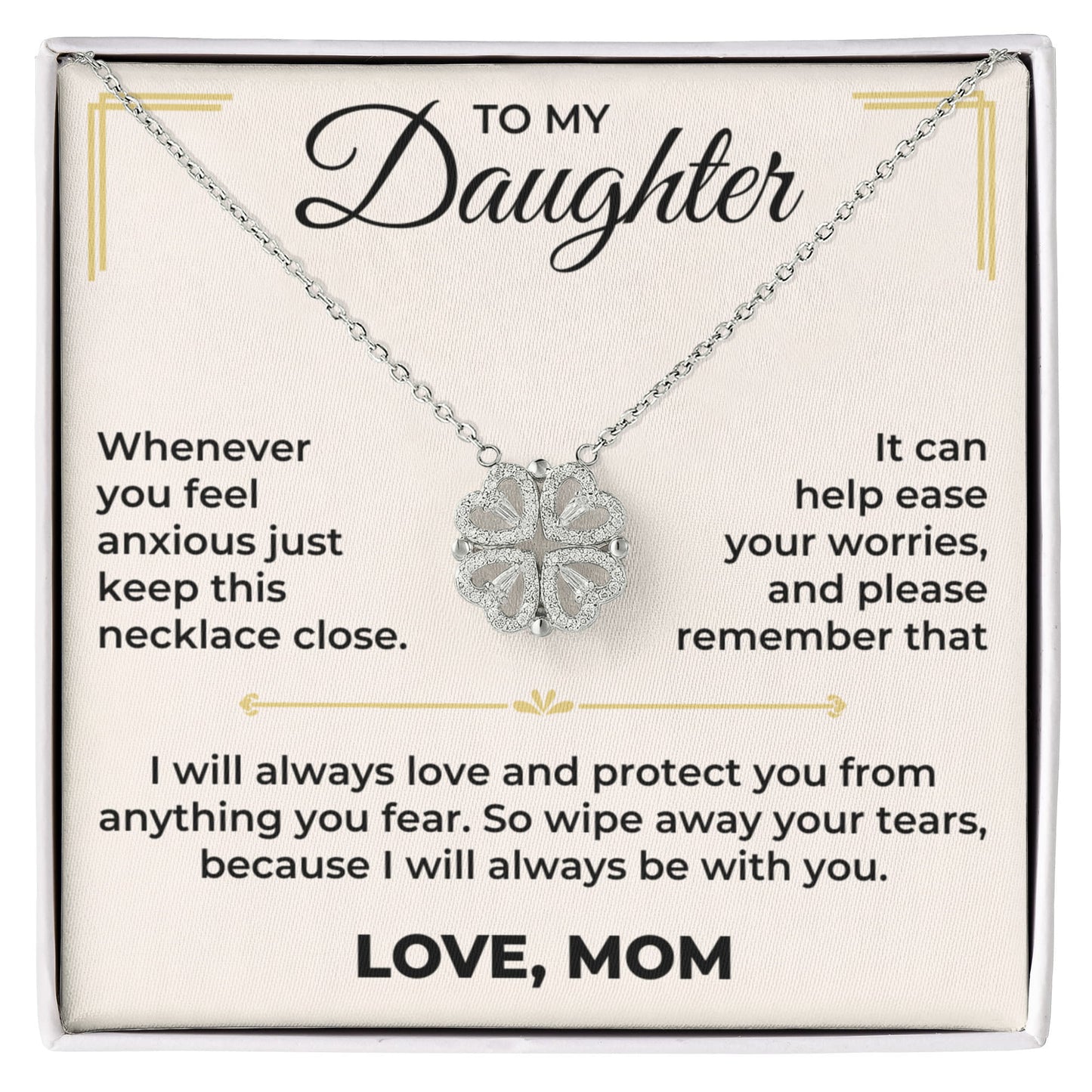 Magnetic Hearts Necklace - To My Beautiful Daughter "I Will Always Be With You"