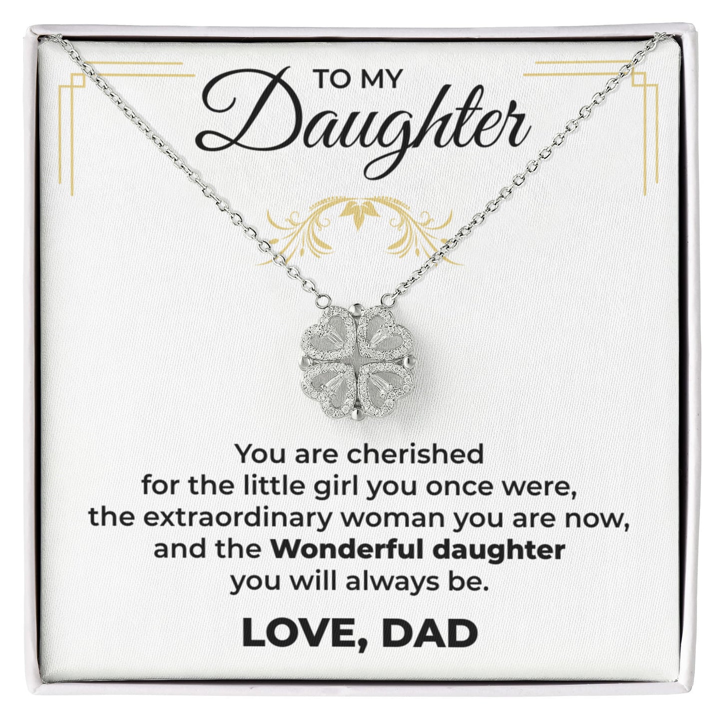 Magnetic Hearts Necklace - To My Daughter "Wonderful Daughter"
