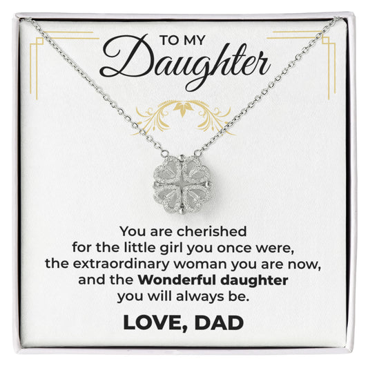 Magnetic Hearts Necklace - To My Daughter "Wonderful Daughter"