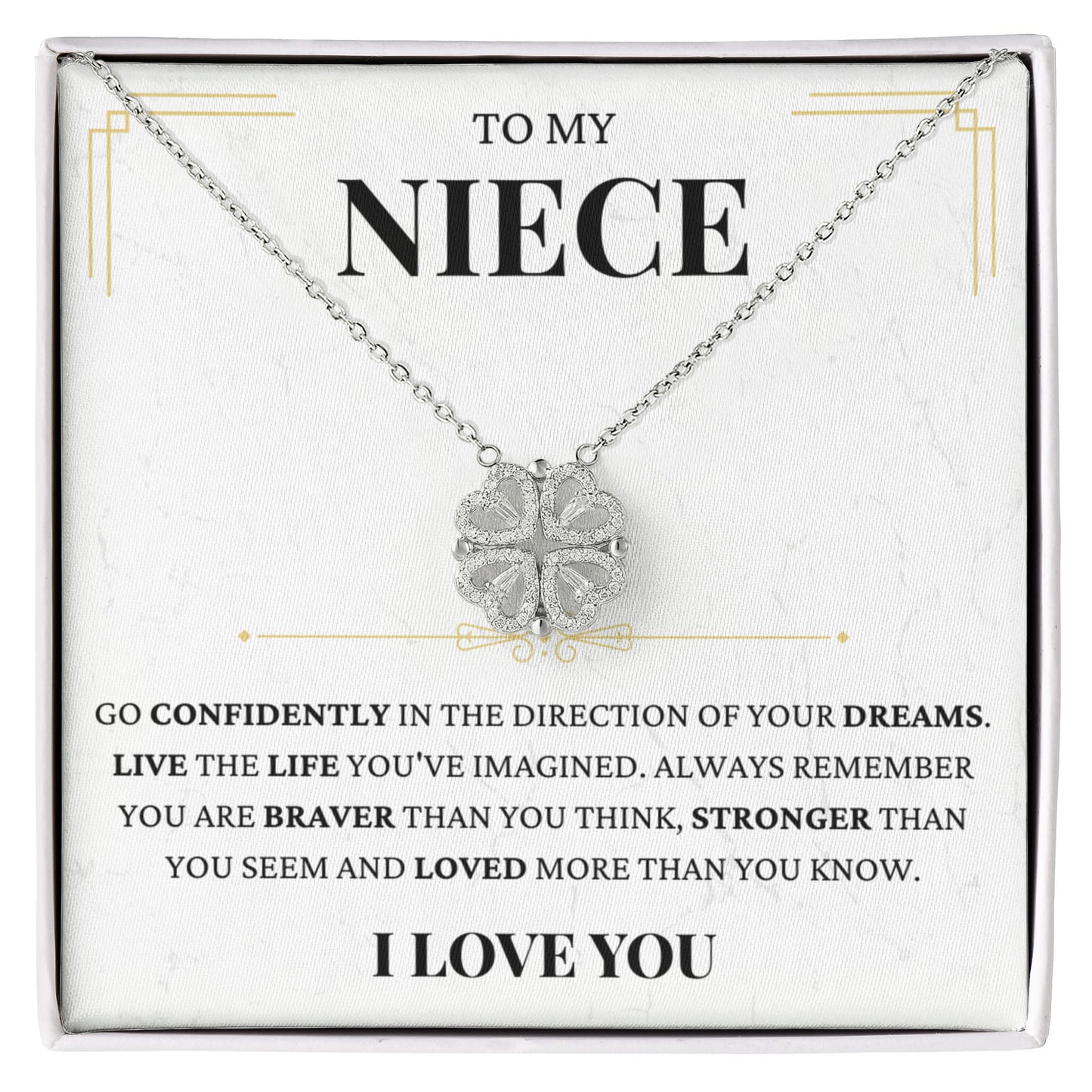 Four Heart Necklace - To My Niece "Live The Life You've Imagined"