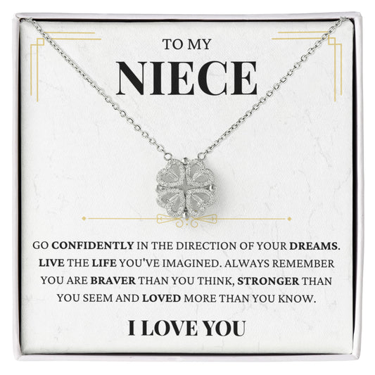Four Heart Necklace - To My Niece "Live The Life You've Imagined"
