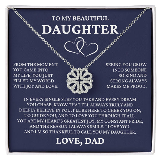 Four Heart Necklace - To My Beautiful Daughter "I Love You"