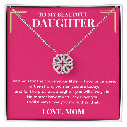 Magnetic Hearts Necklace - To My Beautiful Daughter "I Love You"