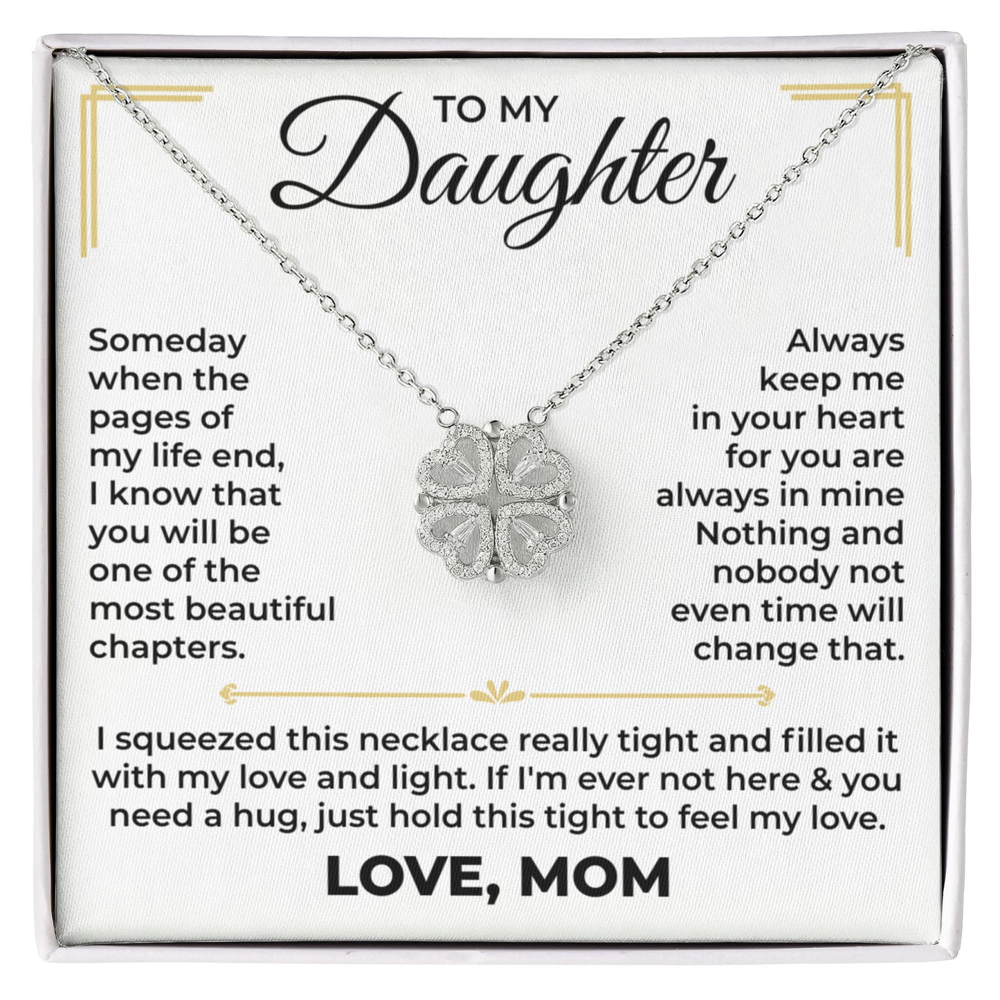 Magnetic Hearts Necklace - To My Daughter "Always Keep Me In Your Heart"