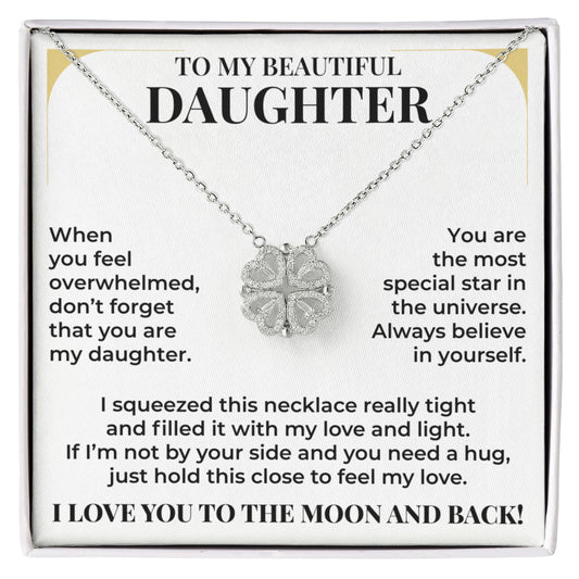 Magnetic Hearts Necklace - To My Beautiful Daughter "Always Believe In Yourself"