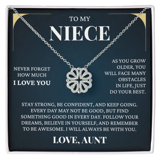 Four Heart Necklace - To My Niece "Keep Going"