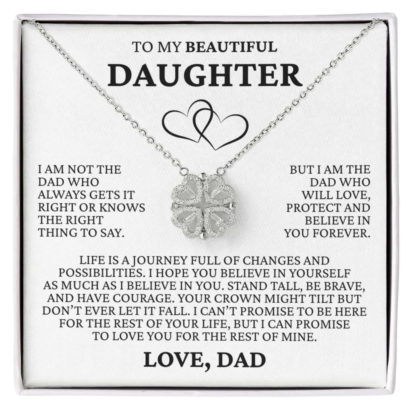 Four Heart Necklace - To My Beautiful Daughter "I Hope You Believe In Yourself"