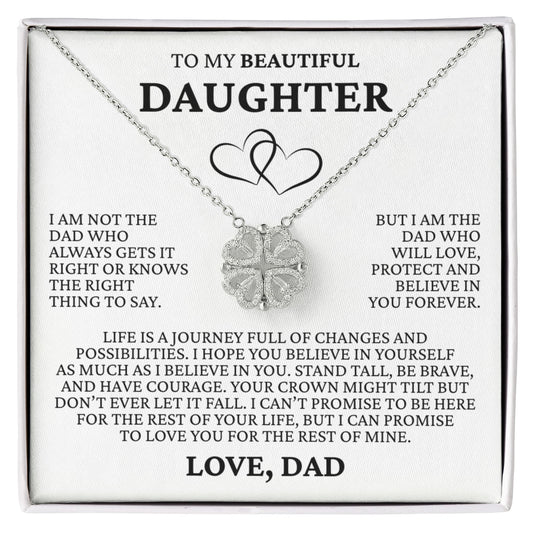 Four Heart Necklace - To My Beautiful Daughter "I Hope You Believe In Yourself"