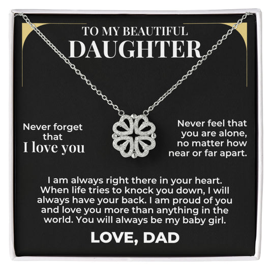 Magnetic Hearts Necklace - To My Beautiful Daughter "I Am Proud Of You"
