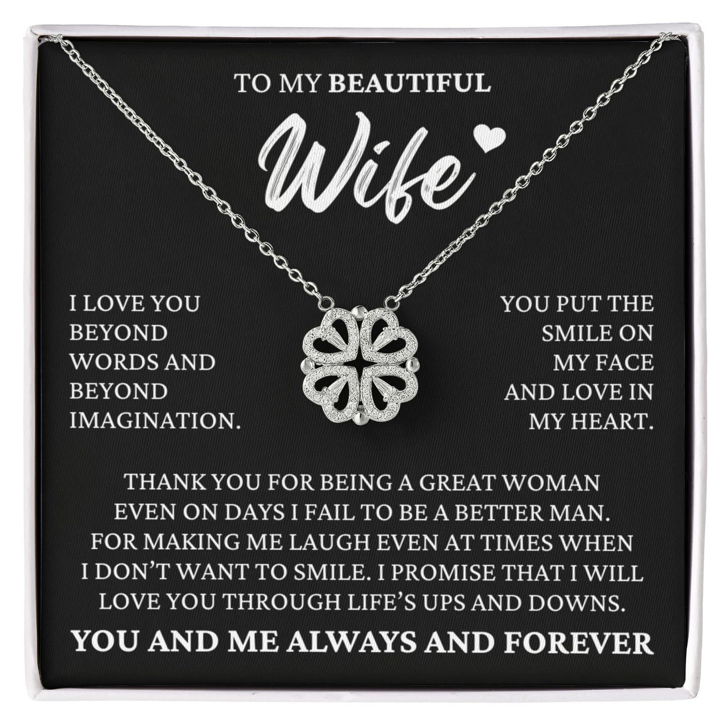 Four Heart Necklace - To My Beautiful Wife