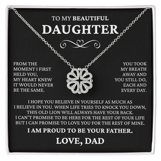 Four Heart Necklace - To My Beautiful Daughter "I Am Proud To Be Your Father"