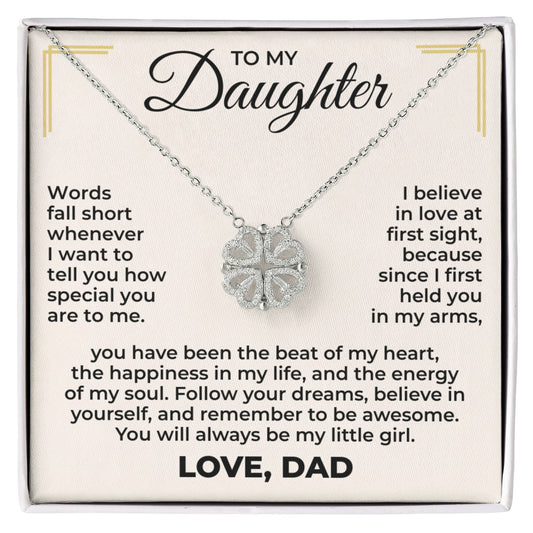 Magnetic Hearts Necklace - To My Daughter "Follow Your Dreams"