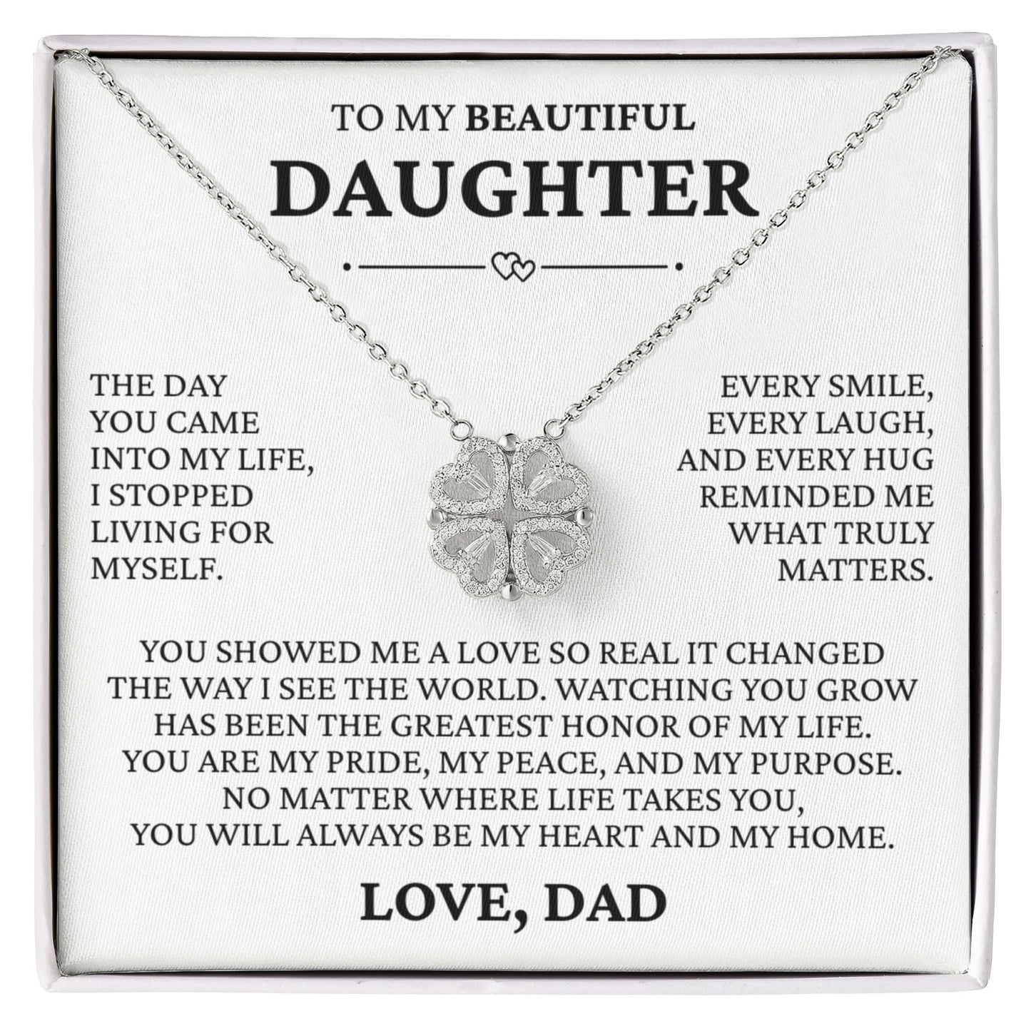 Four Heart Necklace - To My Beautiful Daughter