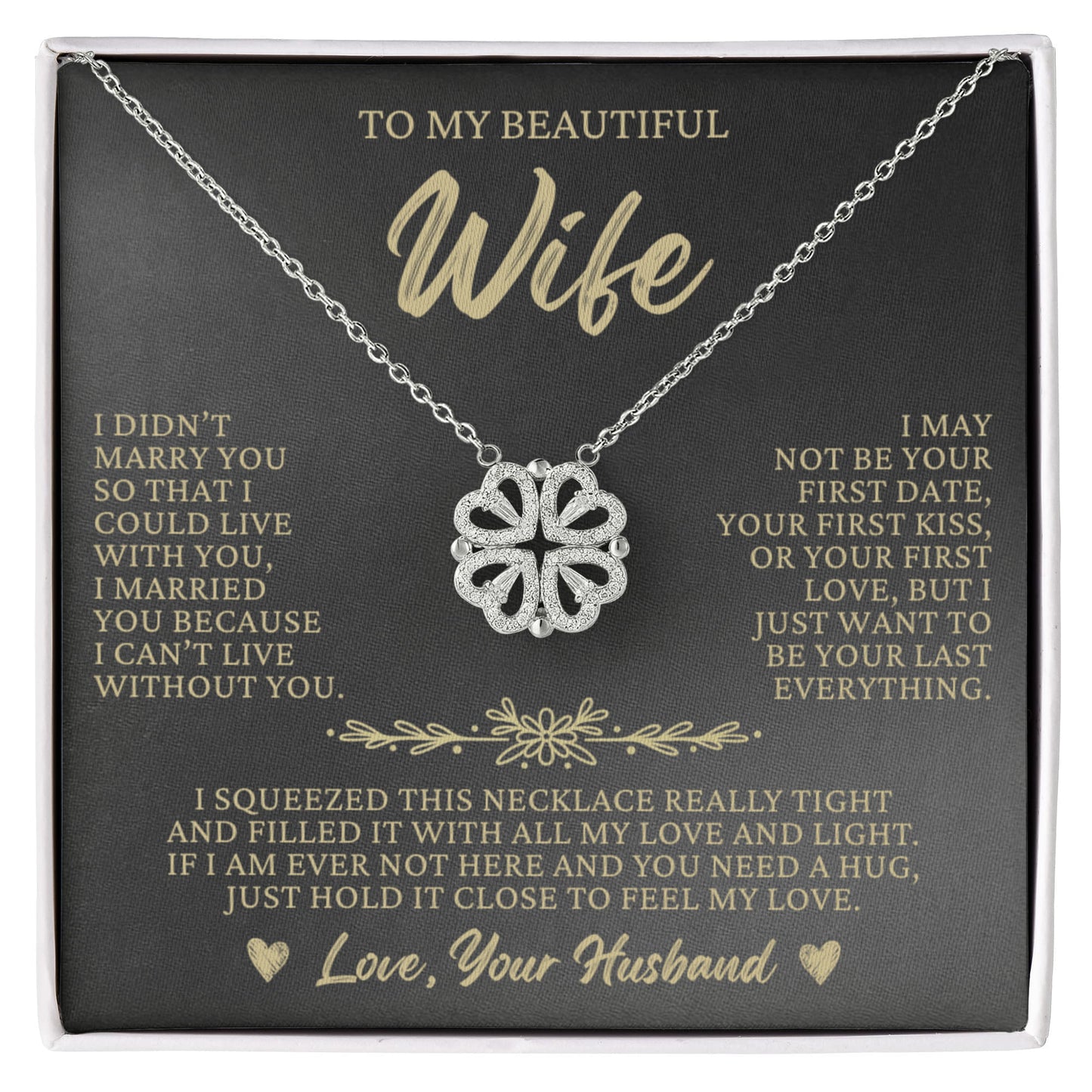 Four Heart Necklace - To My Beautiful Wife