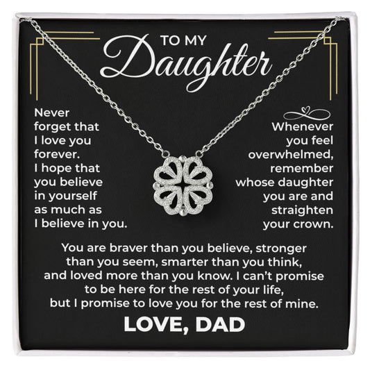 Magnetic Hearts Necklace - To My Daughter "Straighten Your Crown"
