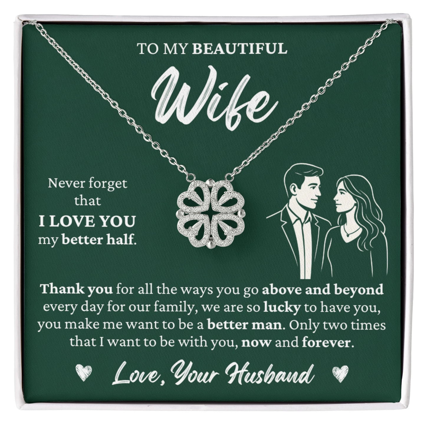 Four Heart Necklace - To My Beautiful Wife