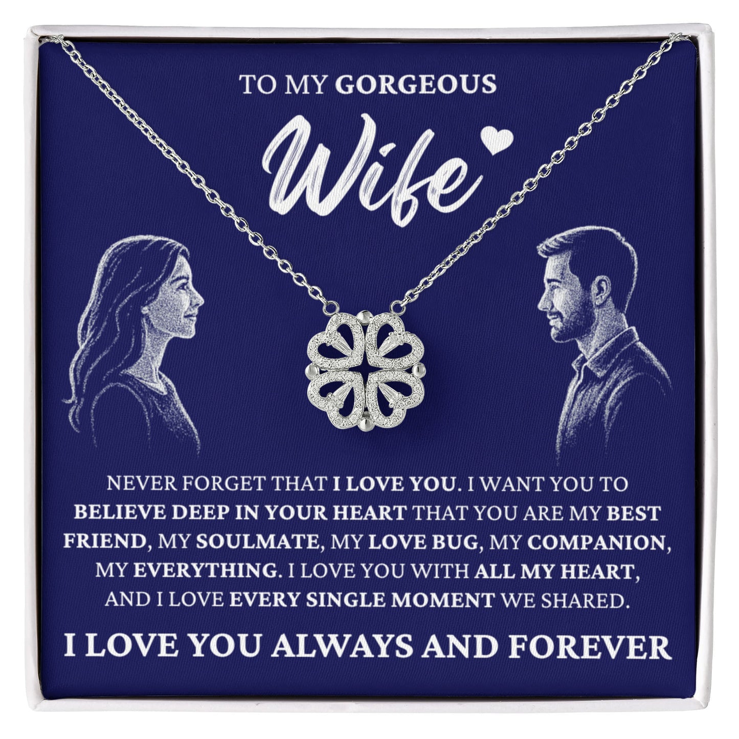 Four Heart Necklace - To My Gorgeous Wife