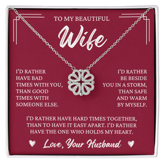 Four Heart Necklace - To My Beautiful Wife