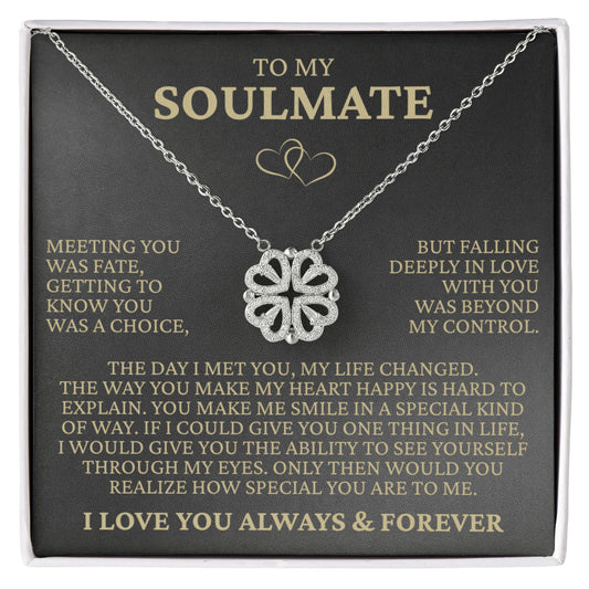 Four Heart Necklace - To My Soulmate "Meeting You Was Fate"