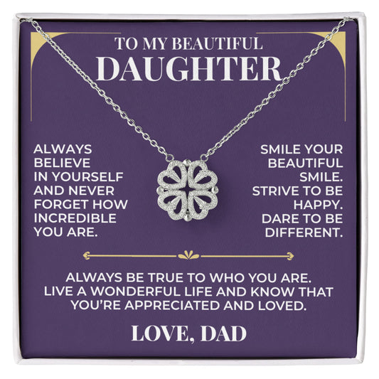Magnetic Hearts Necklace - To My Beautiful Daughter "Always Believe In Yourself"