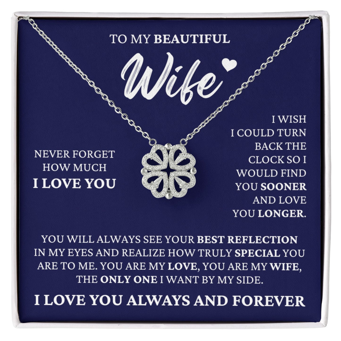 Four Heart Necklace - To My Beautiful Wife