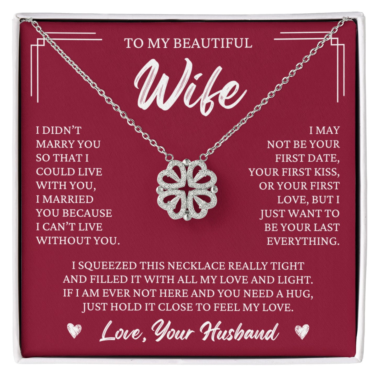 Four Heart Necklace - To My Beautiful Wife